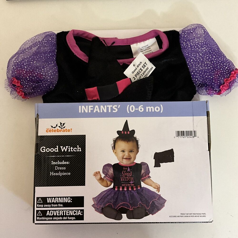 Good Witch Infant Girls Costume Complete Outfit Dress Headpiece 0-6M